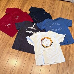 Vissla Kids Graphic 5 Surf T-Shirts - Red, Blue, White, Gray, Black Size M